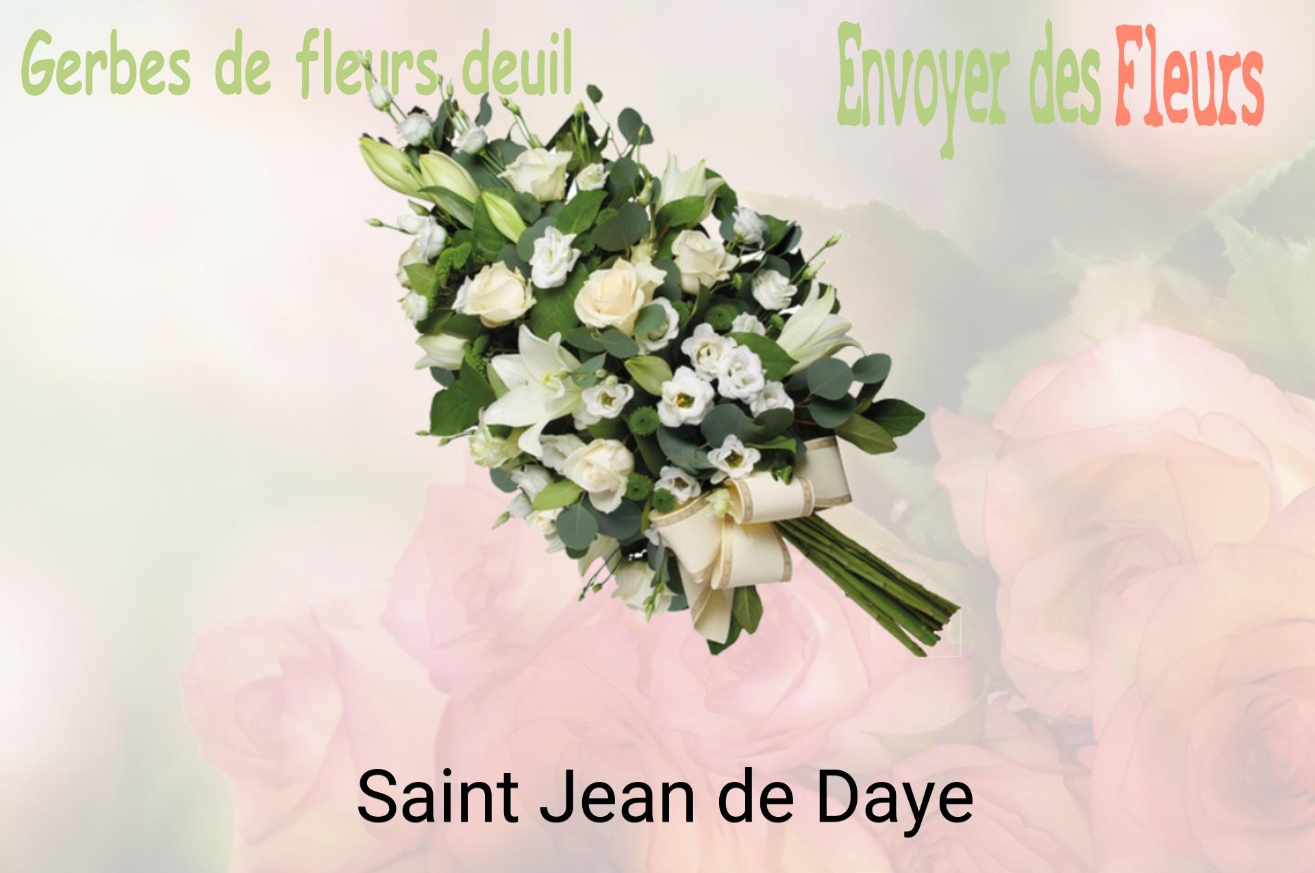 Gerbe de fleurs de deuil livrée à Saint-Jean-de-Daye